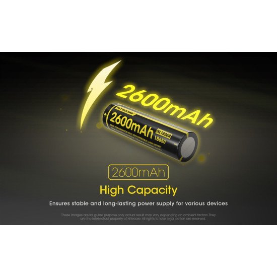 Nitecore Επαναφορτιζόμενη Μπαταρία Τύπου 18650 Nl1826R, 2600Mah, Usb-C