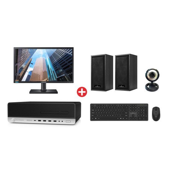 Bundle Hp Pc 800 G3 Sff, Οθόνη 23.6", Ποντίκι/Πληκτρολόγιο, Ηχεία, Web Cam, Win 10H