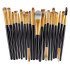 Σετ Πινέλων Μακιγιάζ Da178, Συνθετικές Τρίχες, Μαύρο/Χρυσό, 20Τμχ