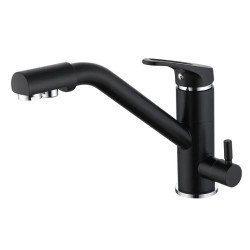 Bruno Μπαταρία Πάγκου Κουζίνας M54954-355H, Τρίοδη, Αναμεικτική, Μαύρη