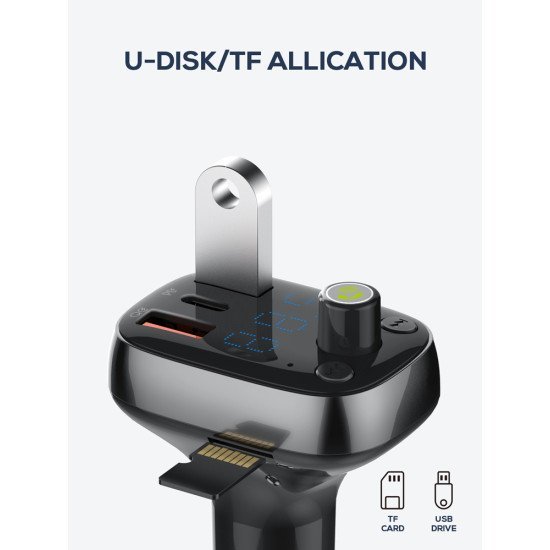 Ldnio Fm Transmitter & Φορτιστής C704Q, 2X Usb/1X Usb-C, 36W, Bluetooth, Μαύρο Ldnio Fm Transmitter & Φορτιστής C704Q, 2X Usb/1X Usb-C, 36W, Bluetooth, Μαύρο