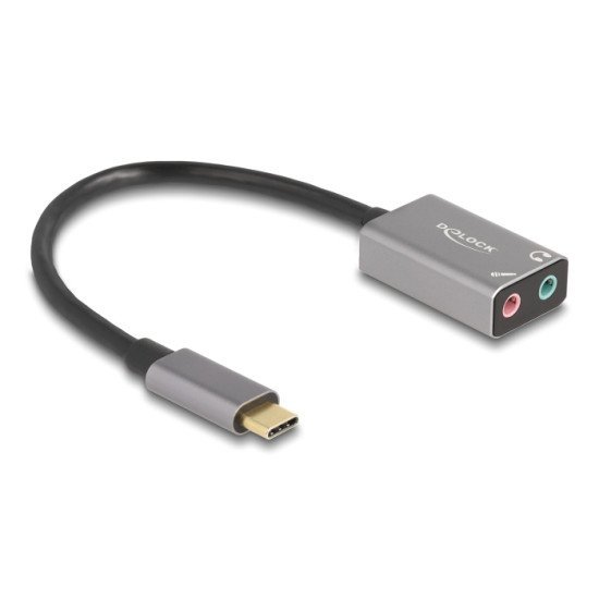 Delock Εξωτερική Κάρτα Ήχου 67071, 2X 3.5Mm, Usb-C Σύνδεση, Γκρι