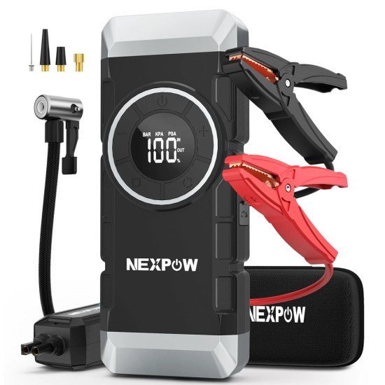 Nexpow Εκκινητής Μπαταρίας & Συμπιεστής Αέρος Np2, 12V/3000A, 150Psi, 12000Mah Nexpow Εκκινητής Μπαταρίας & Συμπιεστής Αέρος Np2, 12V/3000A, 150Psi, 12000Mah