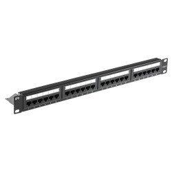 Powertech Patch Panel Netw-0027 Για Rack 19"/1U, 24 Θυρών, Cat 6 Utp, Μαύρο