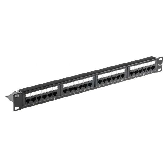 Powertech Patch Panel Netw-0027 Για Rack 19"/1U, 24 Θυρών, Cat 6 Utp, Μαύρο Powertech Patch Panel Netw-0027 Για Rack 19"/1U, 24 Θυρών, Cat 6 Utp, Μαύρο
