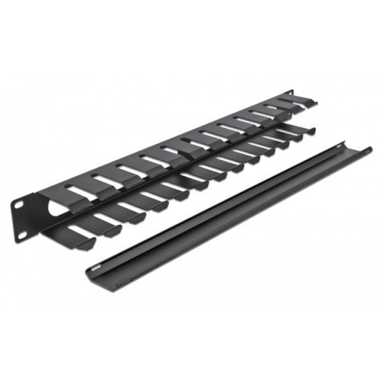 Powertech Cable Management Netw-0028 Για Rack 19"/1U, Μεταλλικό, Μαύρο