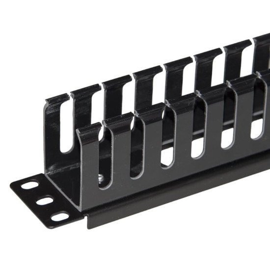 Powertech Cable Management Netw-0029 Για Rack 19"/1U, Πλαστικό, Μαύρο