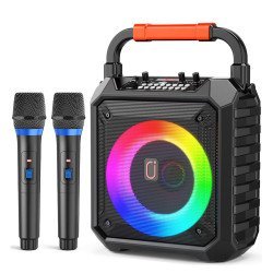 Jyx Φορητό Ηχείο T17-T Με 2X Μικρόφωνα, 15W, 3000Mah, Led, Μαύρο