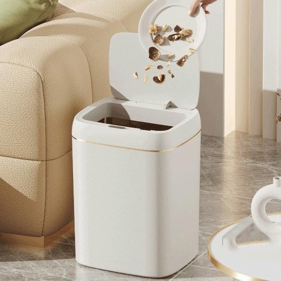 Home Use Κάδος Απορριμμάτων Huh-0188, Αυτόματο Άνοιγμα, 13Lt, Λευκός