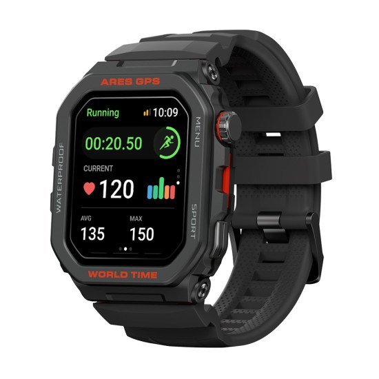 Zeblaze Smartwatch Ares Gps, Heart Rate, 1.75" Ips, Gps, 3 Atm, Μαύρο