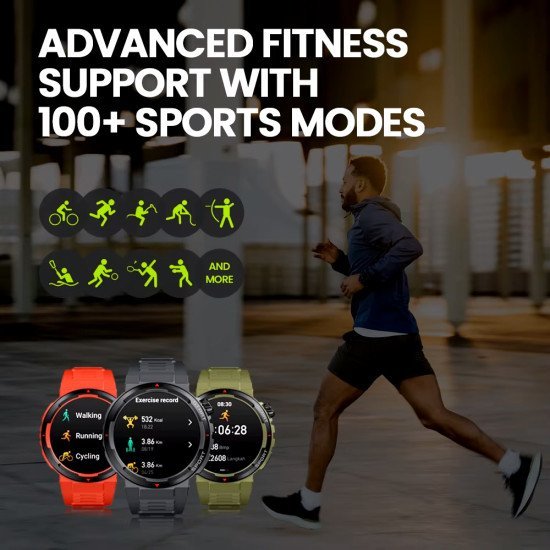 Zeblaze Smartwatch Ares 3 Plus, Heart Rate, 1.43" Amoled, Ip68, Μαύρο