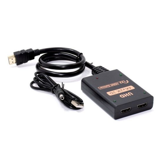 Powertech Hdmi Splitter Cab-H173, 1-In Σε 2-Out, 4K/30Hz, Hdr/Hdcp, Μαύρο