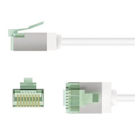 Goobay Καλώδιο Δικτύου 74360, Cat 8.1 U/Ftp, Slim, Copper, 40Gbps, 1M, Λευκό Goobay Καλώδιο Δικτύου 74360, Cat 8.1 U/Ftp, Slim, Copper, 40Gbps, 1M, Λευκό