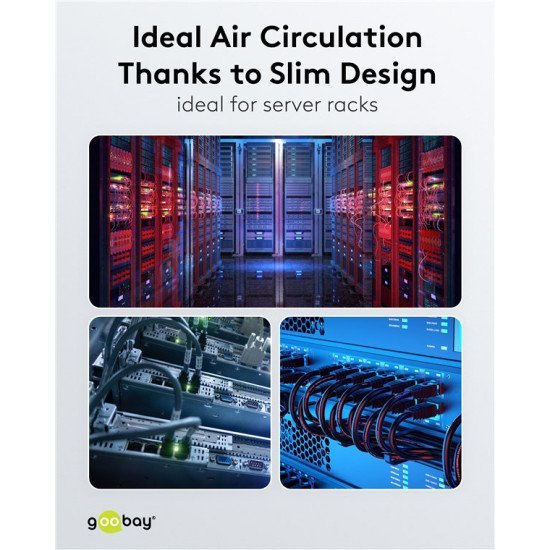 Goobay Καλώδιο Δικτύου 74222, Cat 6A U/Utp, Slim, Copper, 10Gbps, 1M, Γκρι