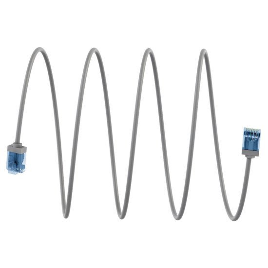Goobay Καλώδιο Δικτύου 74223, Cat 6A U/Utp, Slim, Copper, 10Gbps, 2M, Γκρι