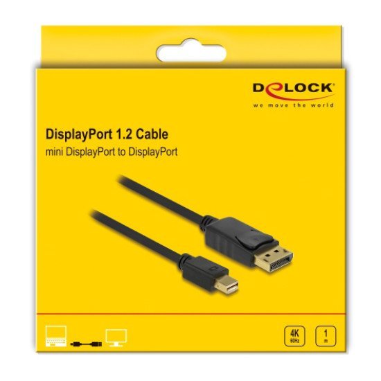 Delock Καλώδιο Mini Displayport Σε Displayport 82698, 4K/60Hz, 21.6 Gbps, 1M, Μαύρο Delock Καλώδιο Mini Displayport Σε Displayport 82698, 4K/60Hz, 21.6 Gbps, 1M, Μαύρο