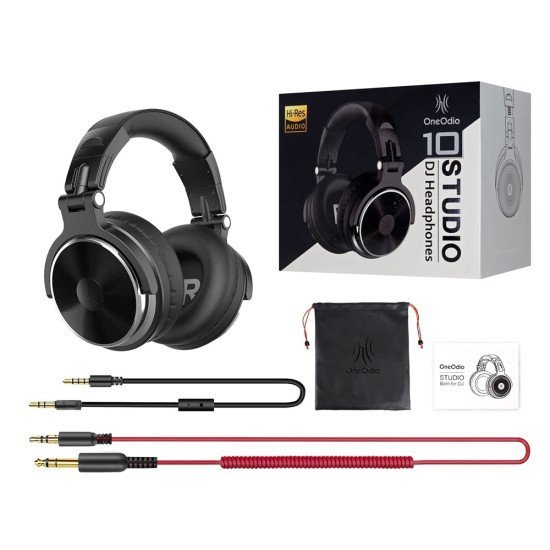 Oneodio Headset Studio Pro 10, 6.35Mm & 3.5Mm Σύνδεση, Hi-Res, 50Mm, Μαύρο