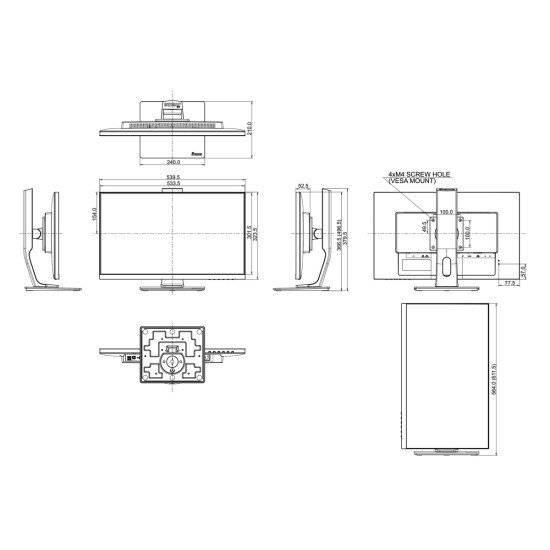 Iiyama Οθόνη Prolite Xub2492Hsu, Ips-Led, 23.8", 1920X1080, Vga/Hdmi/Displayport, Μαύρη