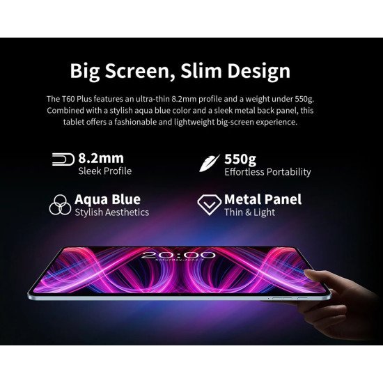 Teclast Tablet T60 Plus, 12", 6/128Gb, 4G, Android 14, 8000Mah, Μπλε Teclast Tablet T60 Plus, 12", 6/128Gb, 4G, Android 14, 8000Mah, Μπλε