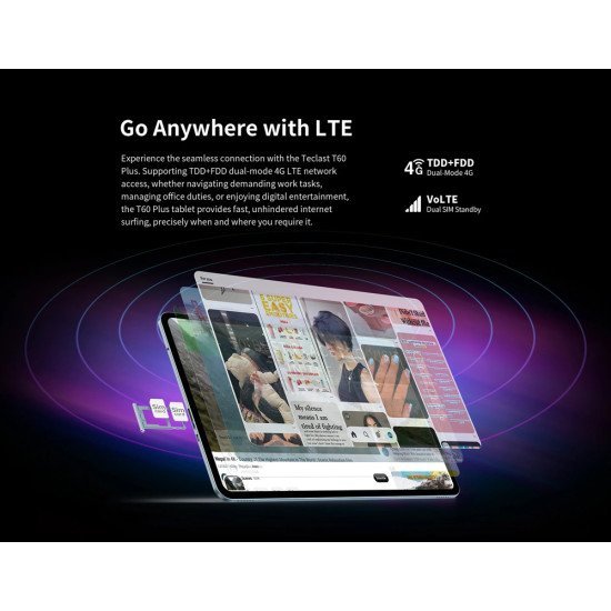 Teclast Tablet T60 Plus, 12", 6/128Gb, 4G, Android 14, 8000Mah, Μπλε Teclast Tablet T60 Plus, 12", 6/128Gb, 4G, Android 14, 8000Mah, Μπλε