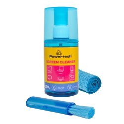 Powertech Σπρέι Καθαρισμού Οθόνης Pt-1313 Με Πανί Μικροϊνών & Βουρτσάκι, 200Ml