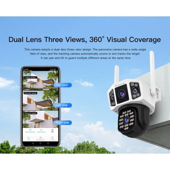 Vstarcam Smart Κάμερα Cs667Dr, Dual Lens, 3Mp, Wifi, Sd, Ptz, Ip66