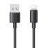 Usams Καλώδιο Lightning Σε Usb Us-Sj709, 12W, 480Mbps, 1M, Μαύρο