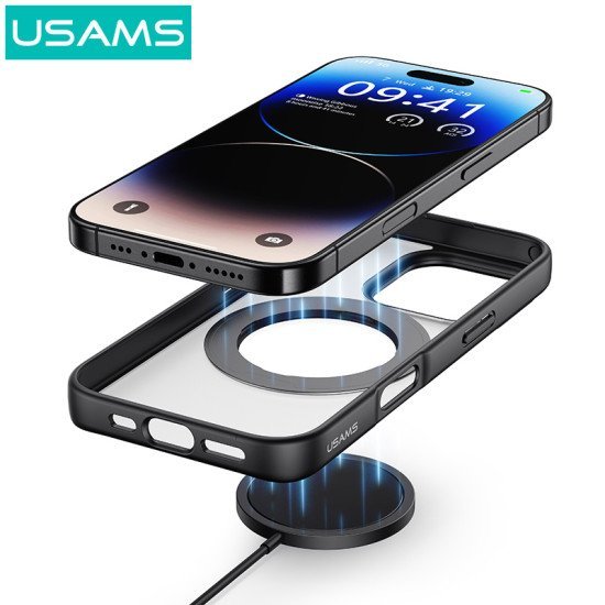 Usams Θήκη Gz Us-Bh893 Για Iphone 16, Διάφανη/Μαύρη