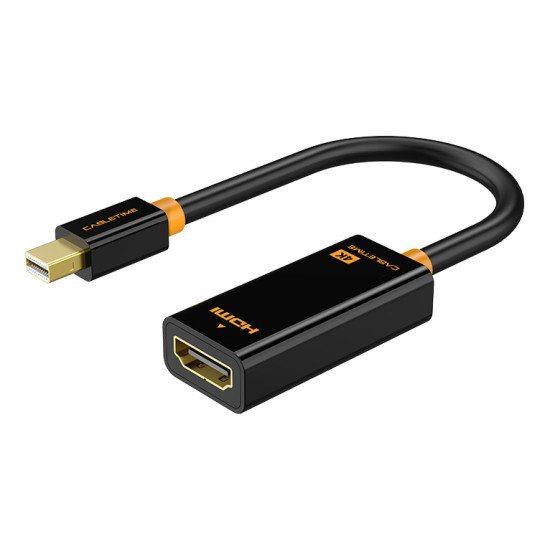 Cabletime Αντάπτορας Mini Displayport Σε Hdmi Ct-Av589-02G4K, 4K/30Hz, Μαύρος Cabletime Αντάπτορας Mini Displayport Σε Hdmi Ct-Av589-02G4K, 4K/30Hz, Μαύρος
