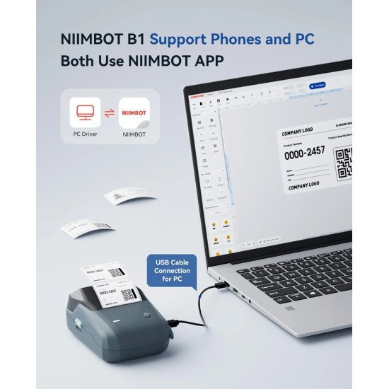 Niimbot Smart Θερμικός Εκτυπωτής Ετικετών B1, 203Dpi, Bluetooth, Μπλε Niimbot Smart Θερμικός Εκτυπωτής Ετικετών B1, 203Dpi, Bluetooth, Μπλε
