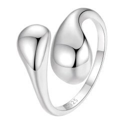 Bamoer Δαχτυλίδι Bsr597-E, Ανοιγόμενο, Ασήμι 925, Ασημί