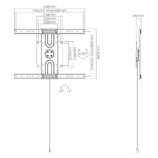 Brateck Επιτοίχια Βάση Lp69-46F Για Τηλεόραση 37-80" Έως 50Kg Brateck Επιτοίχια Βάση Lp69-46F Για Τηλεόραση 37-80" Έως 50Kg