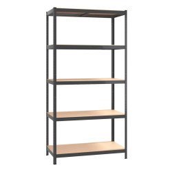 Home Use Μεταλλική Ραφιέρα Huh-0199 Με 5 Ράφια, 90X40X180Cm, Μαύρη