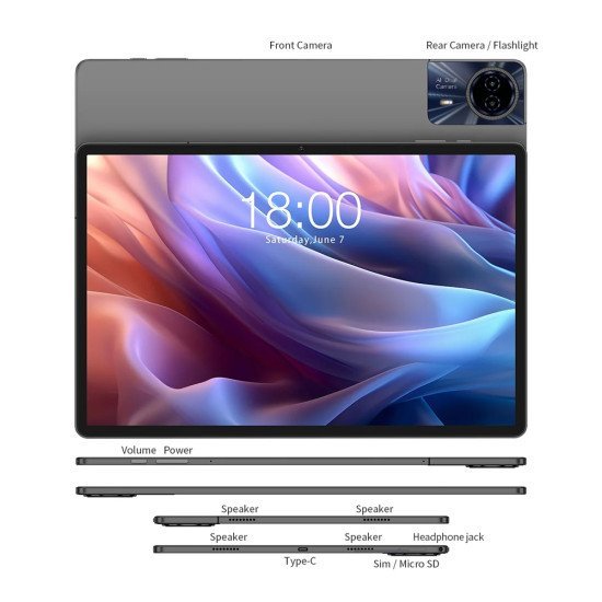 Teclast Tablet T65 Max, 13", 8/256Gb, 4G, Android 15, 10000Mah, Γκρι Teclast Tablet T65 Max, 13", 8/256Gb, 4G, Android 15, 10000Mah, Γκρι