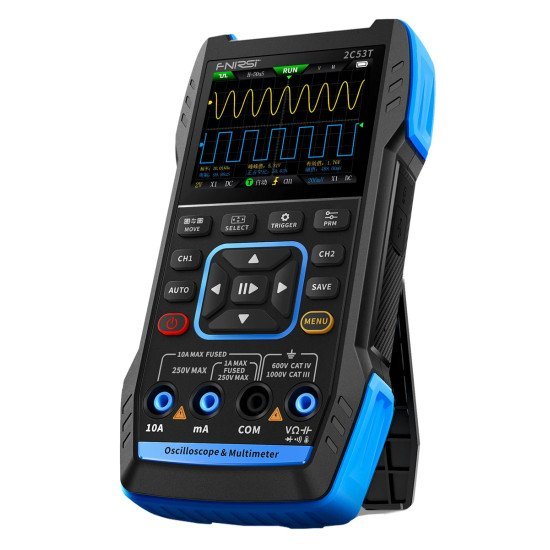 Fnirsi 3 Σε 1 Παλμογράφος/Πολύμετρο/Signal Generator Χειρός 2C53T, Επαναφορτιζόμενο Fnirsi 3 Σε 1 Παλμογράφος/Πολύμετρο/Signal Generator Χειρός 2C53T, Επαναφορτιζόμενο