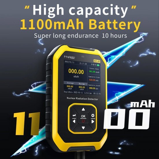 Fnirsi Ψηφιακός Μετρητής Ακτινοβολίας Gc-01, Β/Γ/Χ Ακτίνες, Επαναφορτιζόμενος Fnirsi Ψηφιακός Μετρητής Ακτινοβολίας Gc-01, Β/Γ/Χ Ακτίνες, Επαναφορτιζόμενος