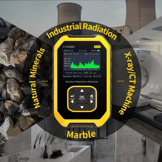 Fnirsi Ψηφιακός Μετρητής Ακτινοβολίας Gc-01, Β/Γ/Χ Ακτίνες, Επαναφορτιζόμενος Fnirsi Ψηφιακός Μετρητής Ακτινοβολίας Gc-01, Β/Γ/Χ Ακτίνες, Επαναφορτιζόμενος