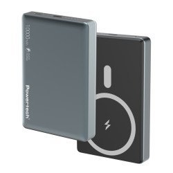Powertech Power Bank Pt-1377, 10000Mah, Magnetic Wireless, 20W, Γκρι