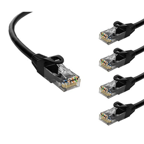 Powertech Καλώδιο Δικτύου Cab-N401-5, Cat 6 U/Utp, Cca, 250Hz, 0.25M, Μαύρο, 5Τμχ Powertech Καλώδιο Δικτύου Cab-N401-5, Cat 6 U/Utp, Cca, 250Hz, 0.25M, Μαύρο, 5Τμχ