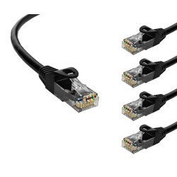 Powertech Καλώδιο Δικτύου Cab-N403-5, Cat 6 U/Utp, Cca, 250Hz, 1M, Μαύρο, 5Τμχ