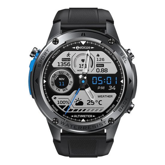 Zeblaze Smartwatch Stratos 2 Ultra, Heart Rate, 1.43" Amoled, Gps, Mil-Std-810H, Μαύρο