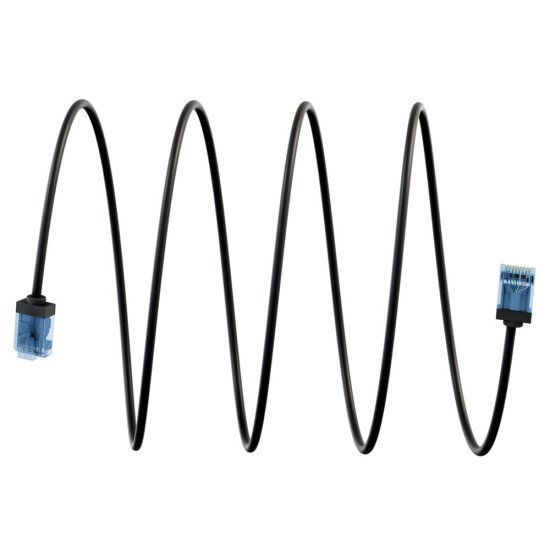 Goobay Καλώδιο Δικτύου 74230, Cat 6A U/Utp, Slim, Copper, 500Mhz, 0.15M, Μαύρο