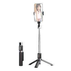 Usams Selfie Stick Zb324 Με Τρίποδο, Έως 110Cm, Bluetooth, Μαύρο
