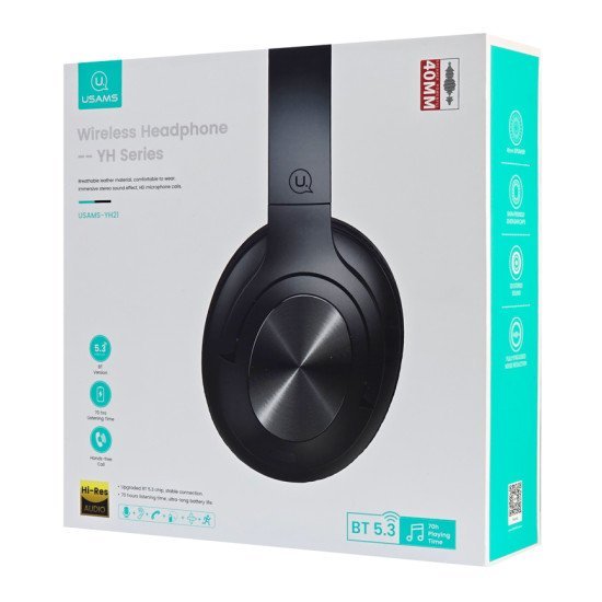 Usams Headphones Yh21, Ασύρματα & Ενσύρματα, Φ40Mm, 500Mah, Μαύρα Usams Headphones Yh21, Ασύρματα & Ενσύρματα, Φ40Mm, 500Mah, Μαύρα