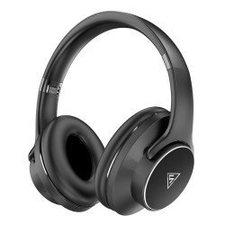 Doqaus Headphones Design 1, Ασύρματα & Ενσύρματα, Φ40Mm, 600Mah, Μαύρα