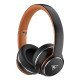Doqaus Headphones Design 3, Ασύρματα & Ενσύρματα, Φ40Mm, 600Mah, Μαύρα/Καφέ