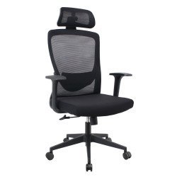 Powertech Καρέκλα Γραφείου Pt-1390 Με Μπράτσα Και Ανάκλιση, Ρυθμιζόμενο Ύψος, Μαύρη