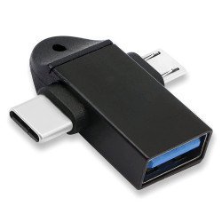 Powertech Αντάπτορας Usb Σε Usb-C & Micro Usb Cab-Uc090, 5Gbps, Μαύρος