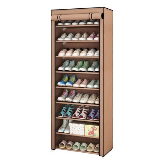 Home Use Υφασμάτινη Παπουτσοθήκη Huh-0221 Με 9 Ράφια, 57X28X160Cm, Καφέ Home Use Υφασμάτινη Παπουτσοθήκη Huh-0221 Με 9 Ράφια, 57X28X160Cm, Καφέ
