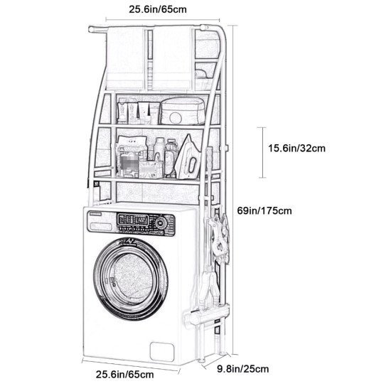 Home Use Ραφιέρα Μπάνιου Huh-0222 Με 3 Ράφια, Μεταλλική, 65X25X175Cm, Λευκή Home Use Ραφιέρα Μπάνιου Huh-0222 Με 3 Ράφια, Μεταλλική, 65X25X175Cm, Λευκή